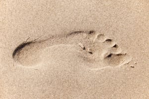 footprint in the sand 300x200